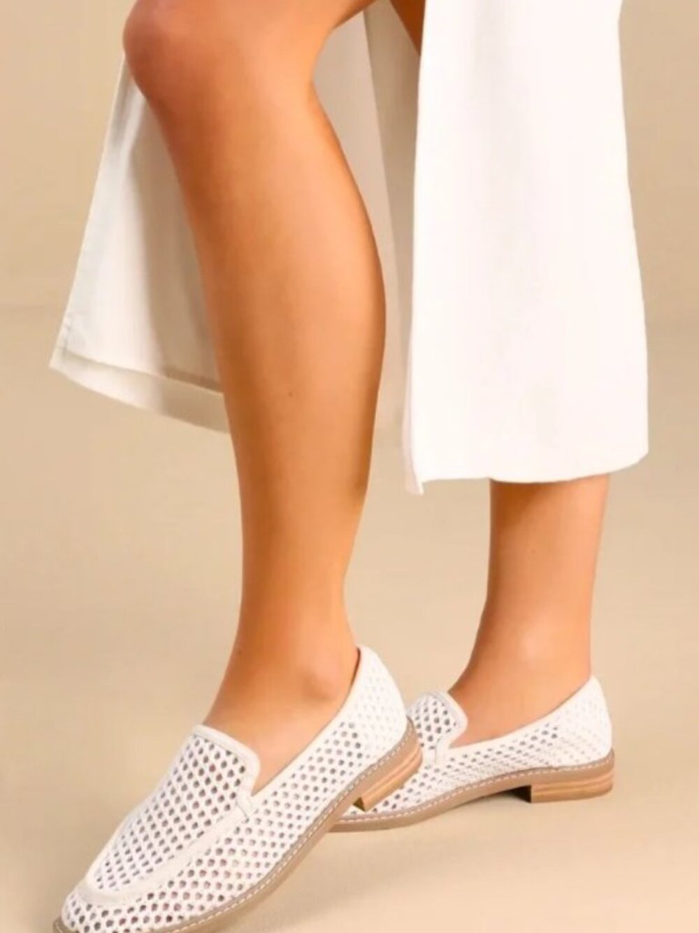 Dolce Vita Fran White Mesh Woven Loafers Size 8